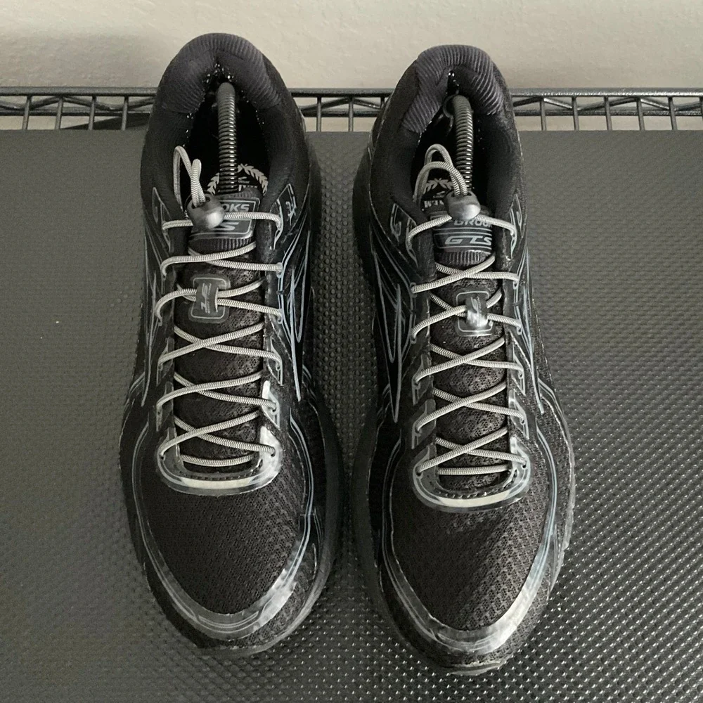 Brooks Adrenaline GTS 16 Mens Running Shoes Black Silver 1102121D068 Size 10.5 D